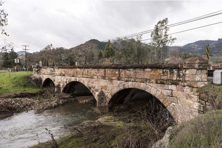 The Garnett Creek Bridge on Highway 29 near Calistoga, California