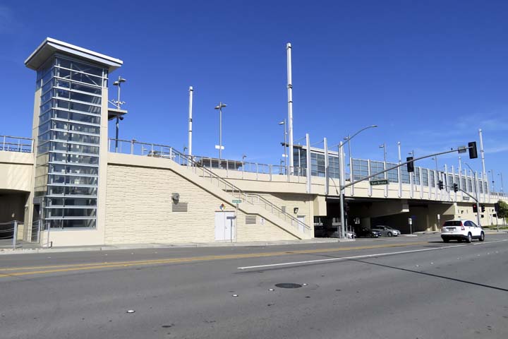 West side of San Bruno Caltrain station, June 2018